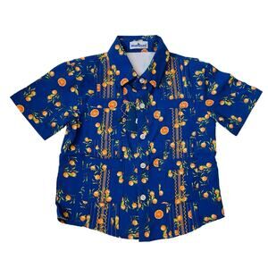 NWT Blue Quail Size 12M Citrus Lattice Guayabera